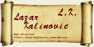 Lazar Kalinović vizit kartica